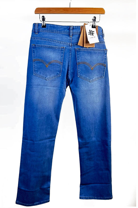 Fabure Men's Straight Fit Denim Jeans - Dark Blue Multiple Sizes