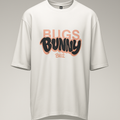 White t-shirt with 'Bugs Bunny' text 