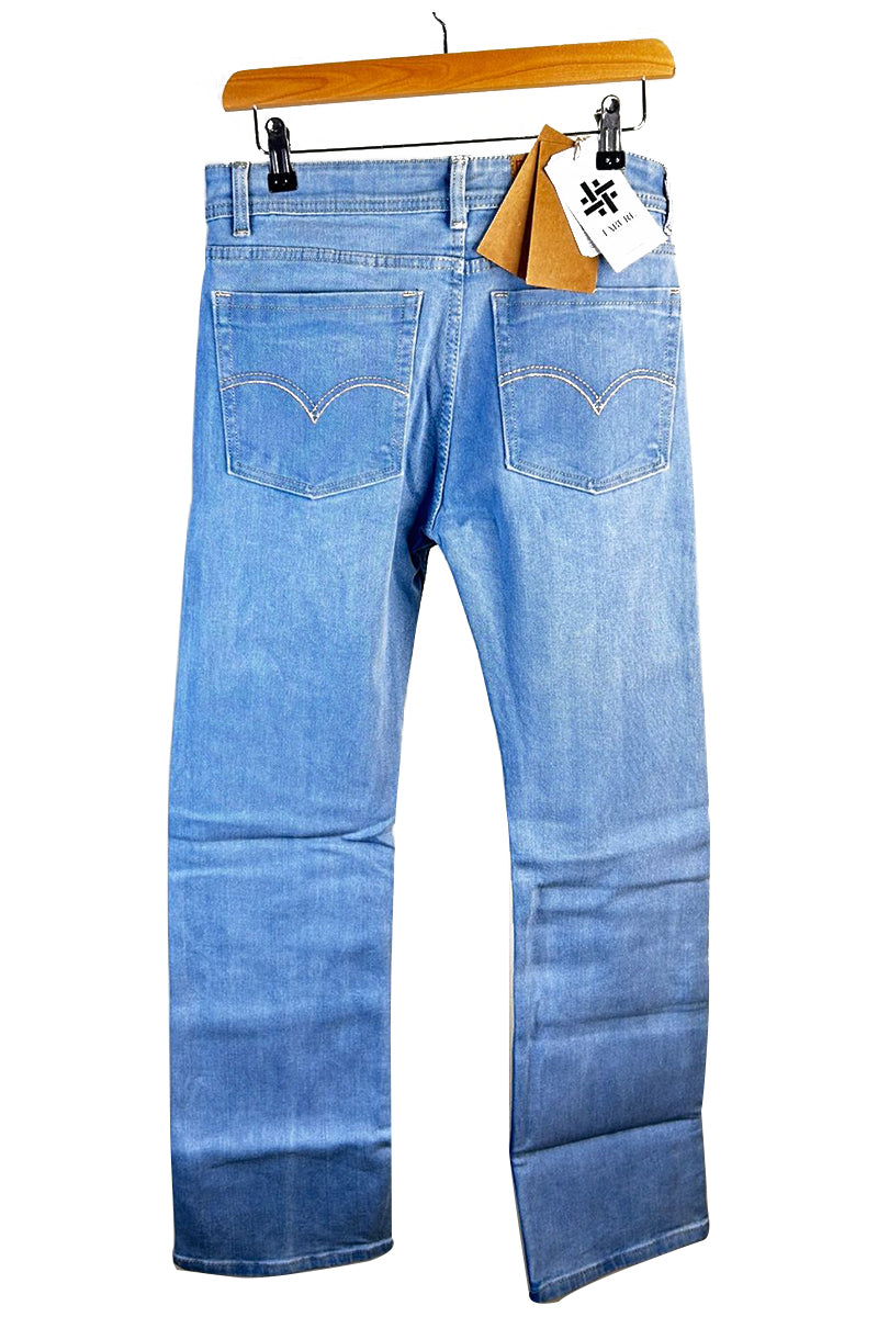 Fabure Men's Straight Fit Stretch Jeans - Light Blue Multiple Sizes