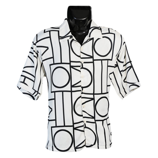 Fabure Black and white geometric patterned shirt 